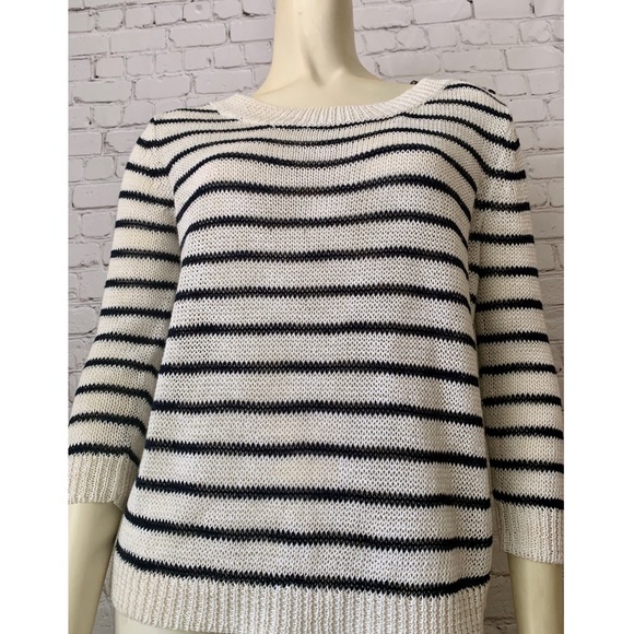 Aqua Sweaters Aqua Cable Knit Striped Sweater Poshmark